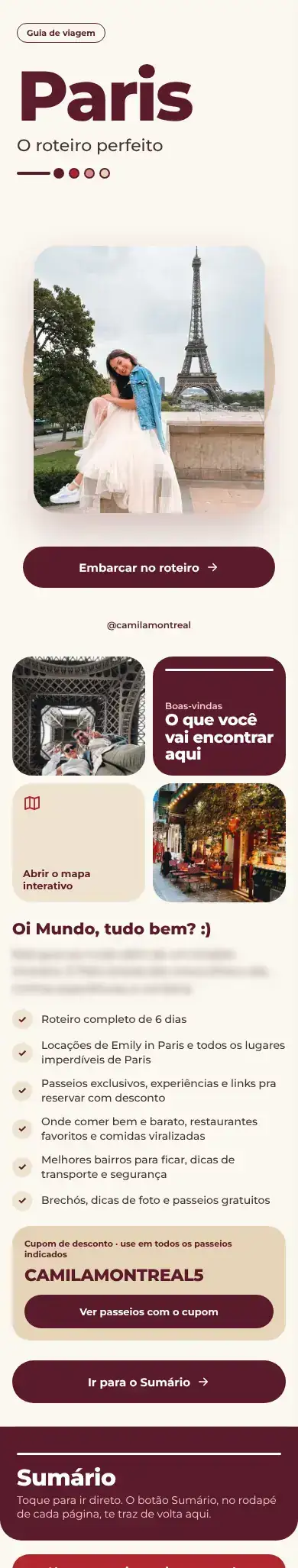 Versão celular do guia, em rolagem vertical